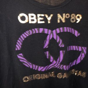 BLACK OVERSIZE OBEY SHIRT